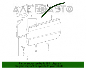Moldura ușii din față dreapta superioară Toyota Solara 2.4 04-08.