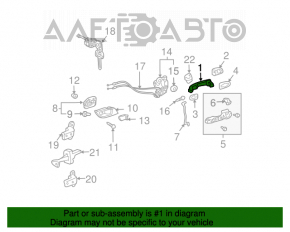 Mânerul ușii exterioare din față dreapta pentru Toyota Solara 2.4 04-08.