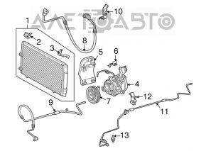 Furtunul de aer condiționat este lung, de fier Toyota Camry v30 2.4