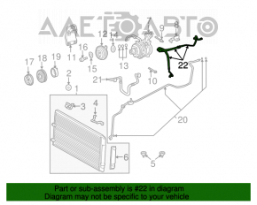 Furtunul de aer condiționat de fier/cauciuc pentru Toyota Solara 3.3 04-08.