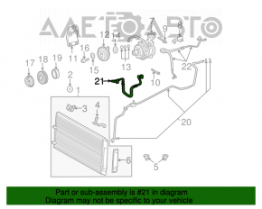 Furtunul de aer condiționat de fier/cauciuc pentru Toyota Solara 2.4 04-08