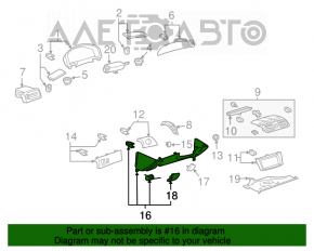 Capacul de bord pentru genunchi Toyota Solara 2.4 04-08 gri, uzat.