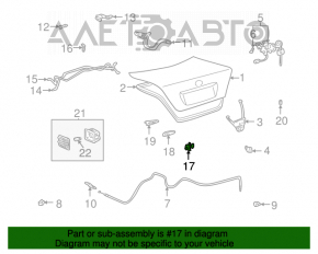 Deschiderea de urgență a portbagajului pentru Toyota Solara 2.4 04-08