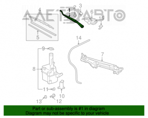 Șnurul de ștergător stânga pentru Toyota Solara 2.4 04-08.