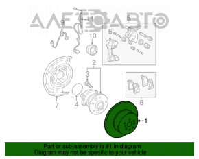 Placă de frână spate dreapta Toyota Avalon 05-12 270/12mm