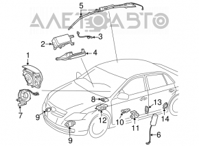 Подушка безопасности airbag пассажирская в торпеде Toyota Avalon 05-12 без пиропатрона