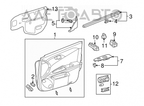 Накладка управления стеклоподъемниками передняя левая Toyota Avalon 05-12 под дерево