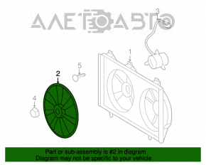 Paletele ventilatorului de răcire drept al Toyota Camry v40 2.4 cu 7 paleți.