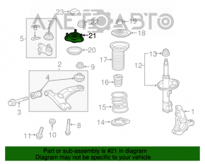 Suport amortizor față stânga Toyota Prius 30 10-15 fără rulment