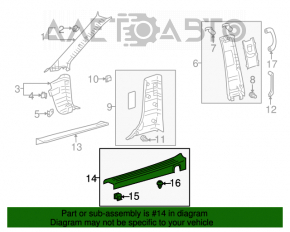 Capacul pragului din spate stânga pentru Toyota Sienna 04-10