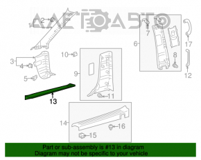 Capacul pragului din față dreapta Toyota Sienna 04-10