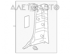 Capacul stâlpului central, partea de jos, stânga, Toyota Sienna 04-10