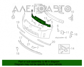 Absorbantul de bara fata Nissan 350z 03-08 lipseste o parte din dreapta, ghidajele sunt rupte, fisurate