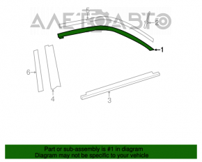 Garnitură ușă spate stânga superioară Toyota Camry v50 12-14 SUA crom