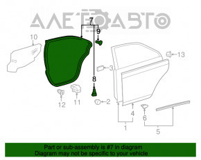 Уплотнитель двери задней левой Toyota Camry v50 12-14 usa серый