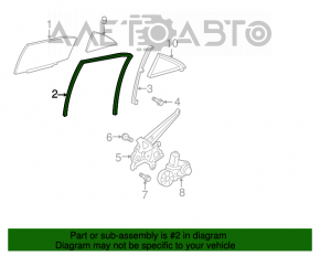 Уплотнитель стекла задний левый Toyota Camry v50 12-14 usa