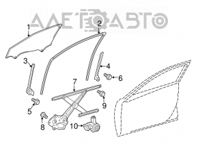 Направляющая стекла двери длинная передняя левая Toyota Camry v55 15-17 usa