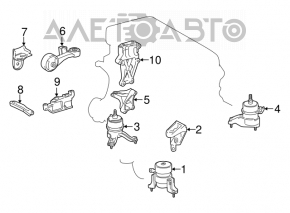 Подушка двигателя правая Toyota Avalon 13-18 2.5 hybrid новый OEM оригинал