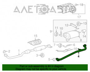 Traseul de evacuare intermediar pentru Toyota Camry v50 12-14 2.5, hibrid SUA.