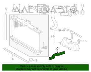 Furtunul de răcire inferior Toyota Camry V55 15-17 2.5, hibrid SUA