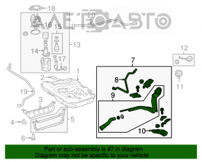 Заливная горловина топливного бака Toyota Camry v55 15-17 usa