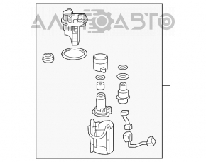 Pompă de combustibil, pompă de benzină Toyota Camry v55 15-17 SUA