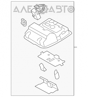 Plafonul de iluminare din față pentru Toyota Camry v55 15-17 SUA sub geam bej.