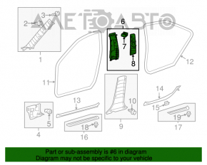 Накладка центральной стойки верхняя ремень левая Toyota Camry v50 12-14 usa беж, царапины