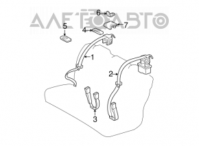 Centura de siguranță din spate dreapta pentru Toyota Camry v50 12-14, fabricat în SUA, gri.