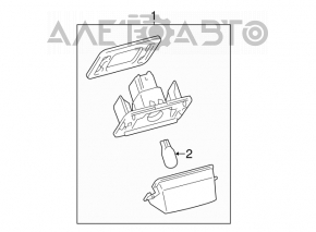 Подсветка номера крышки багажника правая Toyota Camry v55 15-17 usa новый OEM оригинал