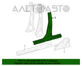 Bara caroseriei centrală stângă Toyota Camry v50 12-14 SUA a fost tăiată.