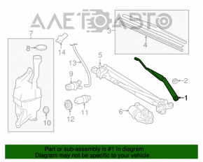 Leash stânga a ștergătorului Toyota Camry v55 15-17 SUA