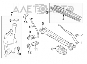 Leash stânga a ștergătorului Toyota Camry v55 15-17 SUA