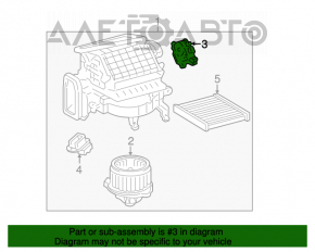 Motorul actuatorului care controlează ventilatorul încălzitorului pentru ventilație la Lexus ES300 ES330