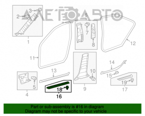 Capacul pragului exterior din față dreapta pentru Toyota Camry v50 12-14 SUA, negru, uzat.