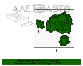 Corpul gol al ventilatorului, partea dreaptă a Toyota Camry v55 15-17 SUA