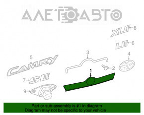 Moldura capacului portbagajului Toyota Camry v50 12-14 SUA cu emblema pentru camera