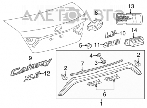 Emblema capacului portbagajului CAMRY Toyota Camry v50 12-14 SUA