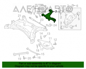 Maneta superioară din spate, dreapta, pentru Infiniti G25 G35 G37 4d 06-14