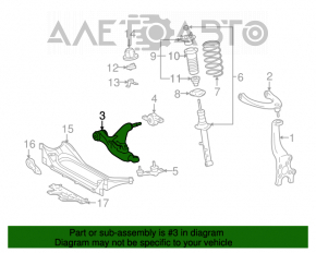 Maneta inferioară față stânga Lexus GS300 GS350 GS430 GS450h 06-11 rwd