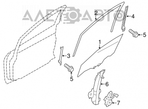 Geam electric cu motor, fata stanga, Nissan Leaf 13-17