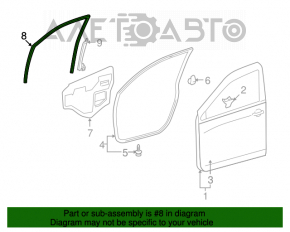 Garnitură de geam față stânga Toyota Rav4 06-12