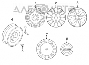 Roata de rezerva pentru Nissan Versa R15 125/70 4x100.