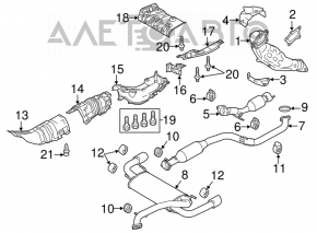 Выхлопная труба от аутлета до средней части Mazda 3 MPS '09- 13