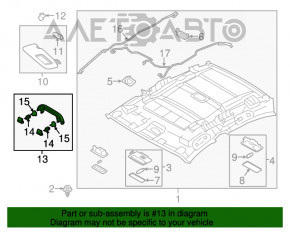 Manerul plafonului din spate dreapta pentru Mazda 6 13-21 gri, zgârieturi.