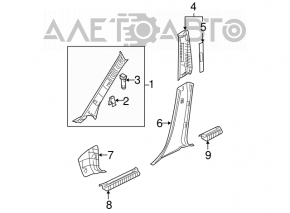 Capacul amortizorului frontal stâng Mazda3 MPS 09-13 gri