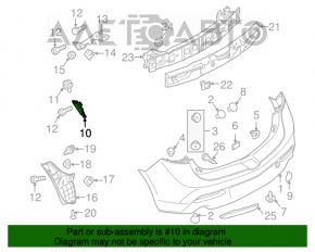 Крепление заднего бампера короткое правое Mazda3 MPS 09-13