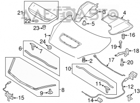 Замок капота Mazda3 MPS 09-13