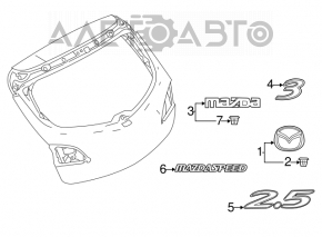 Emblema siglei Mazda pentru capacul portbagajului Mazda3 MPS 09-13