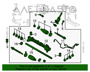 Рейка рулевая Mazda3 MPS 09-13